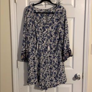 American Eagle Blue Floral Romper